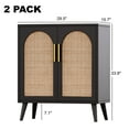 thumbnail image 7 of Rovaurx Set of 2 Rattan Storage Cabinet with Doors, Accent Bathroom Floor Cabinet, Modern Sideboard Buffet Cabinet for Living Room, Entryway, Dining Room and Kitchen, Black and Natural, 7 of 7
