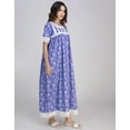 thumbnail image 3 of Moomaya Women's Cotton Maxi Nightdress | Soft & Breathable Sleepwear | Printed A-Line Nightgown With Lace & Pockets, 3 of 8