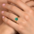 thumbnail image 4 of Gem Stone King 10K Two Tone Gold Green Malachite Engagement Ring for Women | 2.50 Cttw | Oval 9X7MM | Gemstone Birthstone | Size 9, 4 of 6