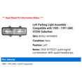 thumbnail image 2 of Left Parking Light Assembly - Compatible with 1989 - 1991 GMC V2500 Suburban 1990, 2 of 2