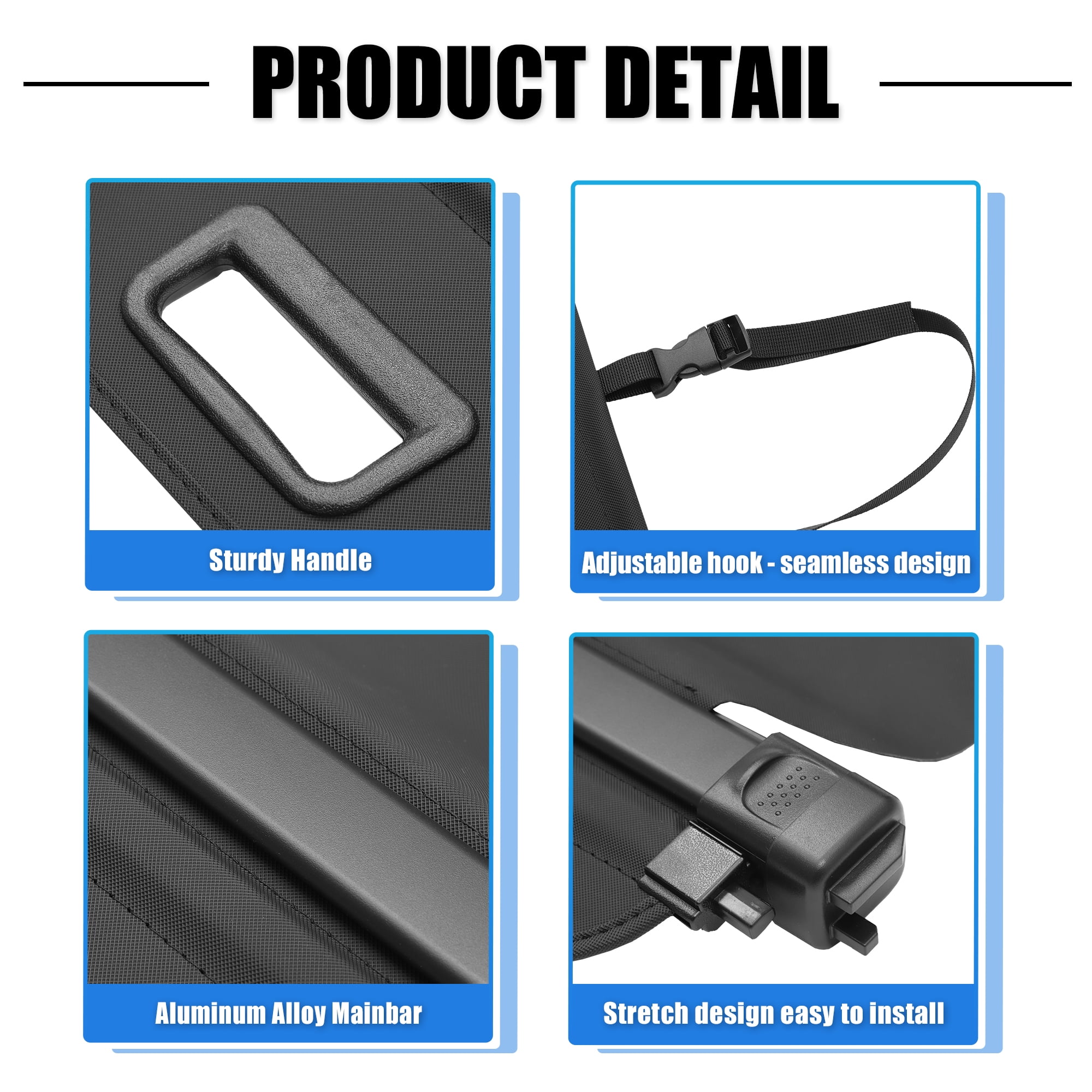Unique Bargains Retractable Cargo Cover Rear Trunk Cover for Honda HRV 2015-2022 Black