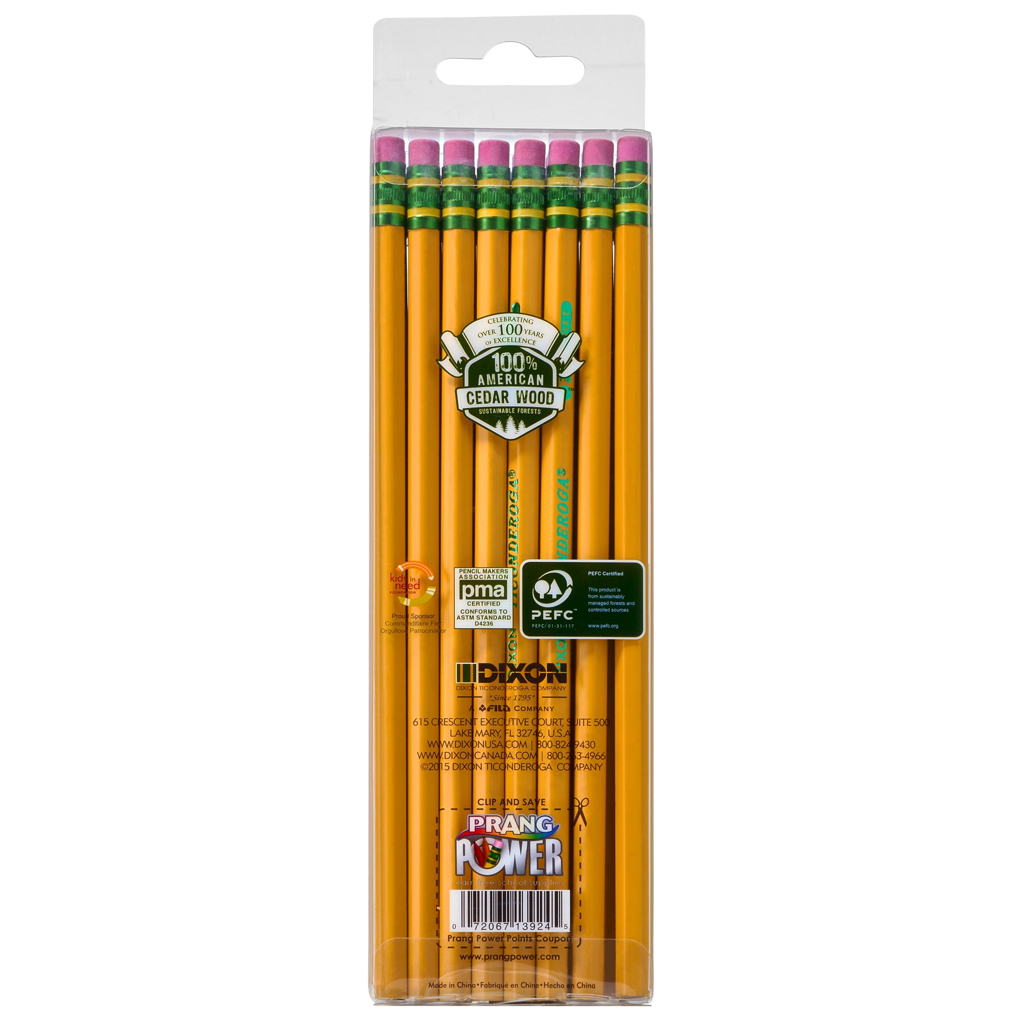 Ticonderoga Pencils, #2 Soft, Yellow, Unsharpened, 24 Per Pack, 2 Packs