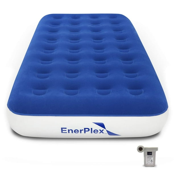 EnerPlex NeverLeak Camping Series Twin Camping Airbed with High Speed Pump Luxury Twin Size Air