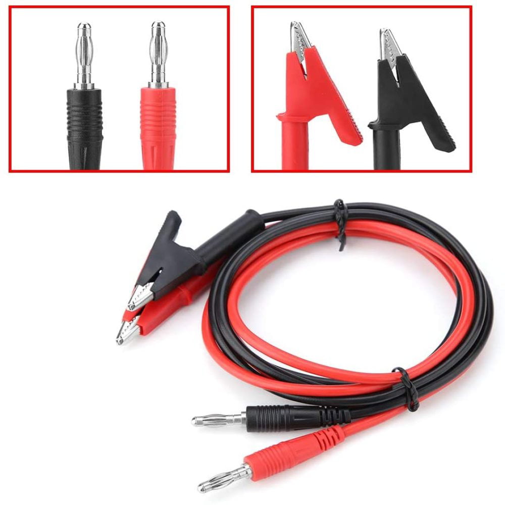 2pcs Copper 4mm Banana Plug to Alligator Clip Test Probe Connect Cable Leads US 