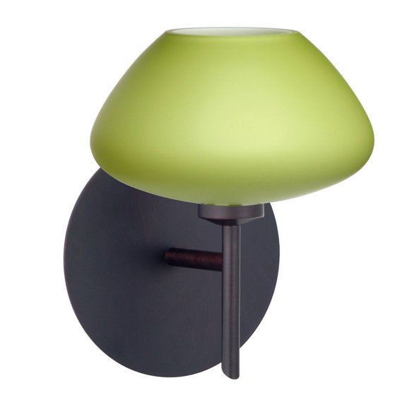 1SW-541035-BR-Besa Lighting-Peri - 1 Light Mini Wall Sconce In Contemporary Style-7 Inches Tall and 5.38 Inches Wide-Bronze Finish-Chartreuse Glass