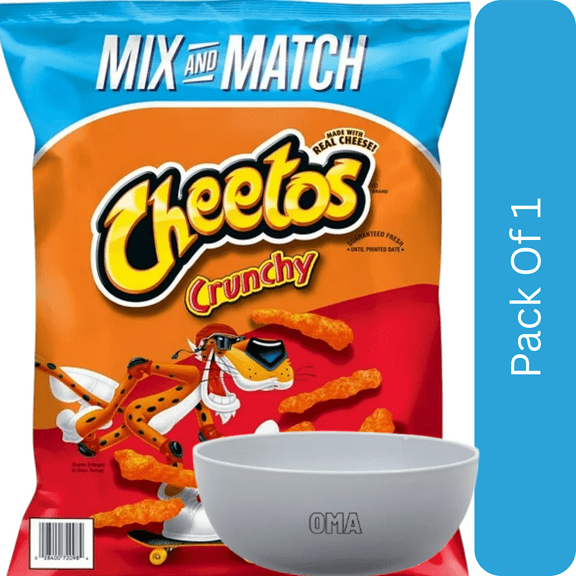 Cheetos Crunchy Cheddar Cheese Snacks, 17.37 oz-With Olive Green Bowl By OMA