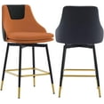 thumbnail image 3 of Counter Height Bar Stools with Full Back, 25 Inch Swivel Bar Stools Set of 2, Ergonomic Backrest and Metal Footrest, Modern Bar Stools for Kitchen Counter, Island, Dining Room, 3 of 8