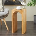 thumbnail image 2 of DecMode 12" x 24" Brown Wood Cutout Arch Accent Table, 1-Piece, 2 of 9