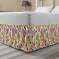 thumbnail image 1 of Abstract Geometry Bed Skirt, Circles Lines Dots Ovals Motif Arrangement on Plain Background, Elastic Bedskirt Dust Ruffle Wrap Around for Bedding Decor, 4 Sizes, White and Multicolor, by Ambesonne, 1 of 2