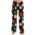 thumbnail image 2 of UDAUDU Matching Christmas Pajamas for Women Sleepwear Christmas Print Lounge Pants Drawstring Stretch Casual Pajama Pants 3XL, 2 of 6