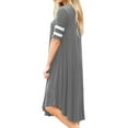 thumbnail image 3 of Femmes Rayé Col Rond Taille Haute Asymétrique Ourlet T-shirt Midi Robe, 3 of 4