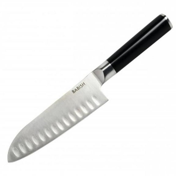 Babish 131296.01R 6.5 in. High-Carbon Stainless Steel Full Tang Santoku Knife, Black