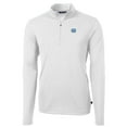 thumbnail image 2 of Men's Cutter & Buck White North Carolina Tar Heels Big & Tall Virtue Eco Pique Recycled Quarter-Zip Pullover Top, 2 of 3