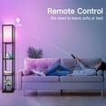 thumbnail image 3 of Floor Lamp with Shelves LED Modern Shelf Floor Lamp with USB Ports Power Outlet Color Temperature Storage Display Wood Column Standing Tall Lamp for Living Room Bedroom Off, 3 of 7