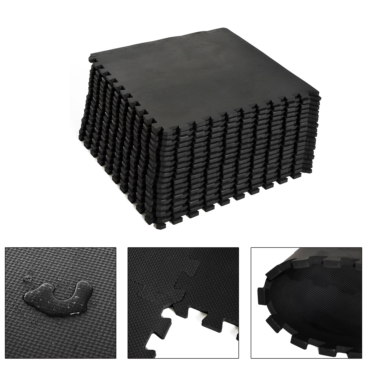 Soft Interlocking Floor Mats 72 Square Feet Waterproof Exercise