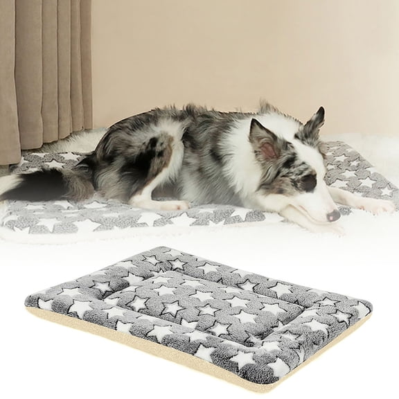 FEISHENTT Dog Bed Mat, Reversible Crate Pad & Cute Dog Bed - Machine Washable Kennel Mat with Ultra Soft for Small Dogs Black 47x33cm