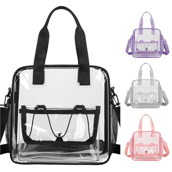 Vrotazzy Pocket Transparent Shoulder Messenger Bag Travel Concert Sports Event Casual Crossbody