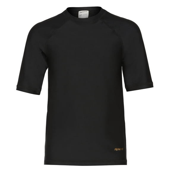 Sporti Youth Unisex S/S UPF 50  Hybrid Comfort fit Rash Guard, Crew Neck, Short Sleeve (Juniors)