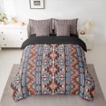 thumbnail image 3 of Manfei Retro Brown Rectangle Twin Bedding Sets 7-Piece, Mystic Western Abstract Bedding Comforter Set, Teens Adult Women Men Reversible Sheet Sets, Microfiber Bedroom Decor, 3 of 8