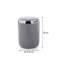 thumbnail image 3 of Akita Line HomeMarket ANSN-E29-WASTEBIN-PLAST-3LT-GR Pasifik Plastic Waterproof Car & Kitchen Counter Top Trash Can with Cover and Lid, Front Seat, 3 Liter (Gray), 3 of 3