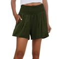 thumbnail image 1 of Aayomet Shorts de Week-End pour Femmes, Taille Confortable, Détails de Plage (Vert Armée, L), 1 of 5