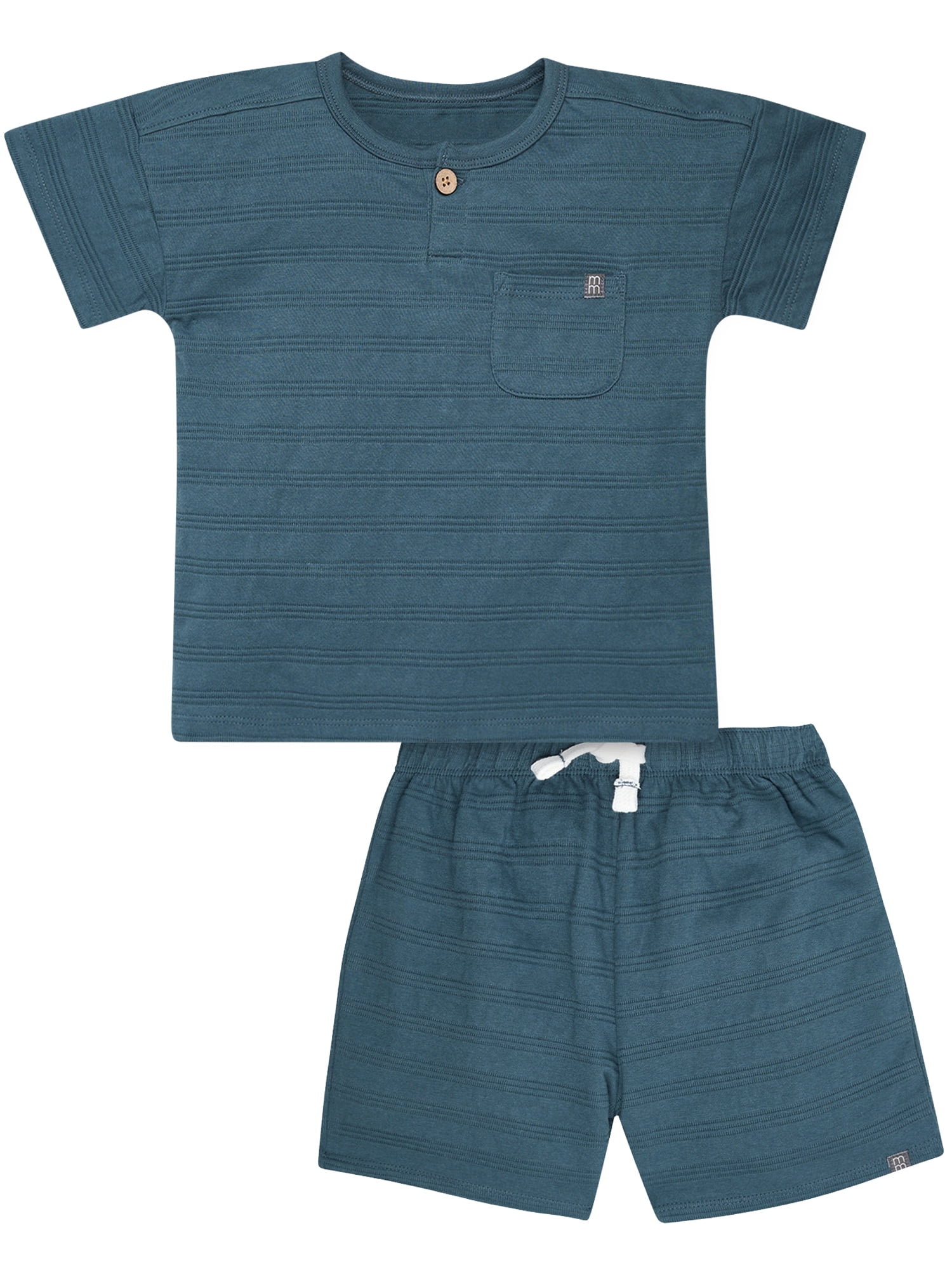 Modern Moments by Gerber Toddler Boy Oversized Textured Shirt and Short Outfit Set, 2-Piece, 12 Months - 5T