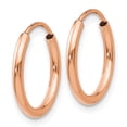 thumbnail image 2 of 14k Rose Gold Endless Tube Hoop Earrings Round, 2 of 7