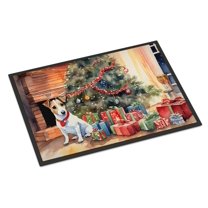 Carolines Treasures DAC2681JMAT 0.15 x 24 x 36 in. Jack Russell Terrier Cozy Christmas Doormat
