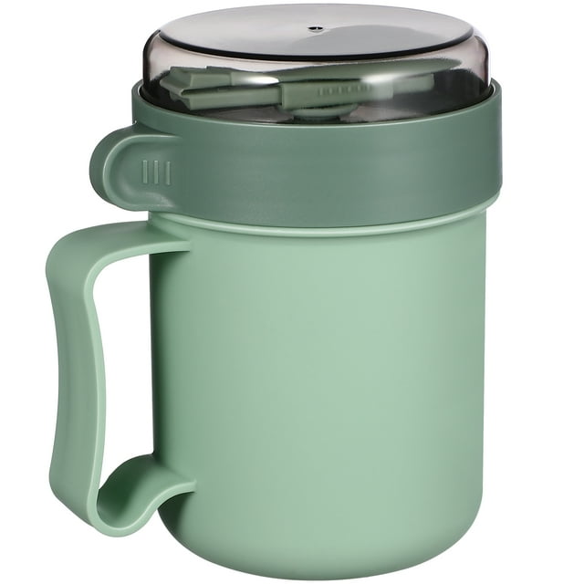 KAKOWELY Microwave Soup Mug with Lid and Scoop Portable Breakfast Cup Container for Oatmeal Milk Soup Porridge,5.43X"X3.54"X3.54"