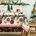 thumbnail image 6 of Horaldaily Christmas Tablecloth 60×60 Inch Square, Christmas Ball Ornaments Pine Stars Washable Table Cover for Party Picnic Dinner Decor, 6 of 6