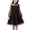 Black, variant on Oudiya Girls Mesh Puff Lantern Long Sleeve Red Dress Mock Neck Formal Party A Line Short Tulle Dress