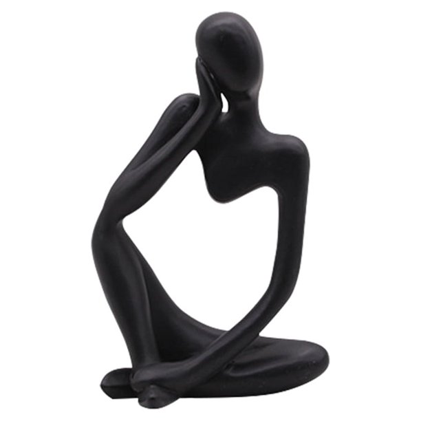 Mini Estatua Pensador Abstracto FLhrweasw para Manualidades Oficina Negro Piensa en La Izquierda