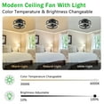 thumbnail image 3 of C Cattleya 12 in. Black Low Profile Color Changing LED Flush Mount with Remote and APP Smart Control Indoor Ceiling Fan with Dimmable Lighting, 3 of 8