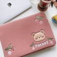 thumbnail image 4 of Funda para portátil, delgada, resistente a los golpes, bonita funda protectora de algodón con forma de oso de cereza de dibujos animados para portátil de 11 pulgadas, 4 of 6