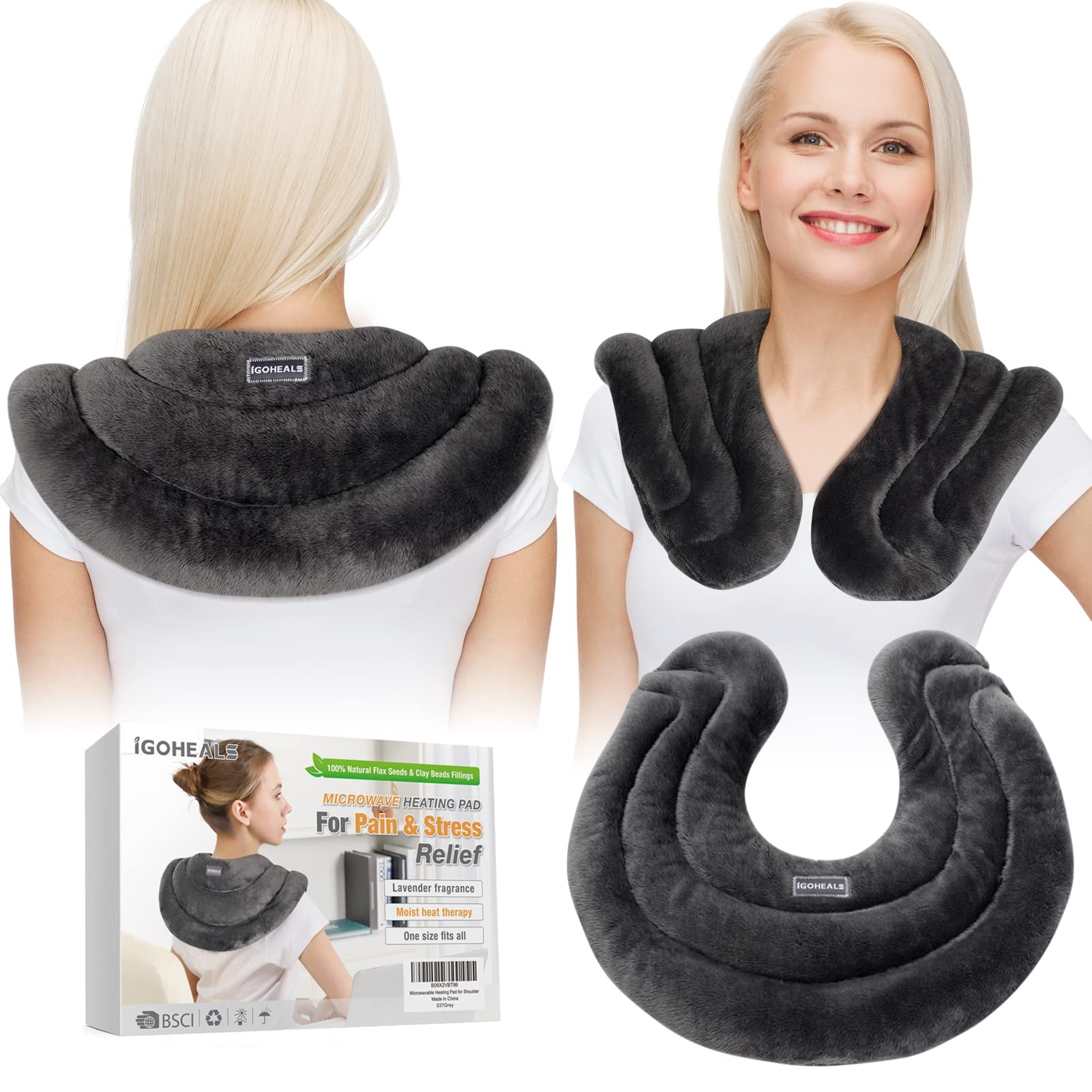 Microwave Heating Pad for Shoulders, Moist Weighted Microwavable Heated