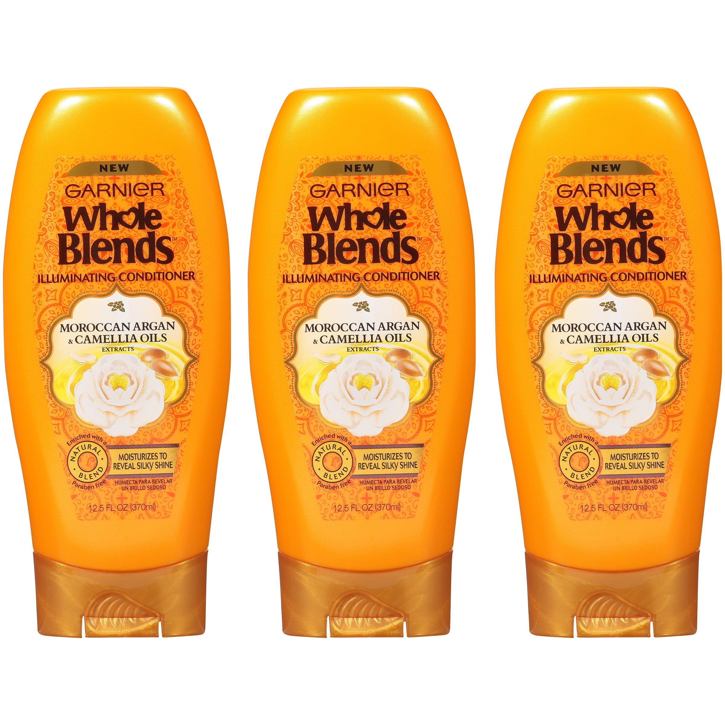 Garnier Whole Blends Shampoo and Conditioner, Moroccan Argan & Camelilia Oils , 12.5 Fl Oz, 3