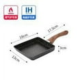 thumbnail image 4 of facefd Frying Pan Stainless Steel Non-stick Square Frypan Frypan Square Kitchen Cooking Skillet Cookware, Wood Grain Handle, 4 of 9