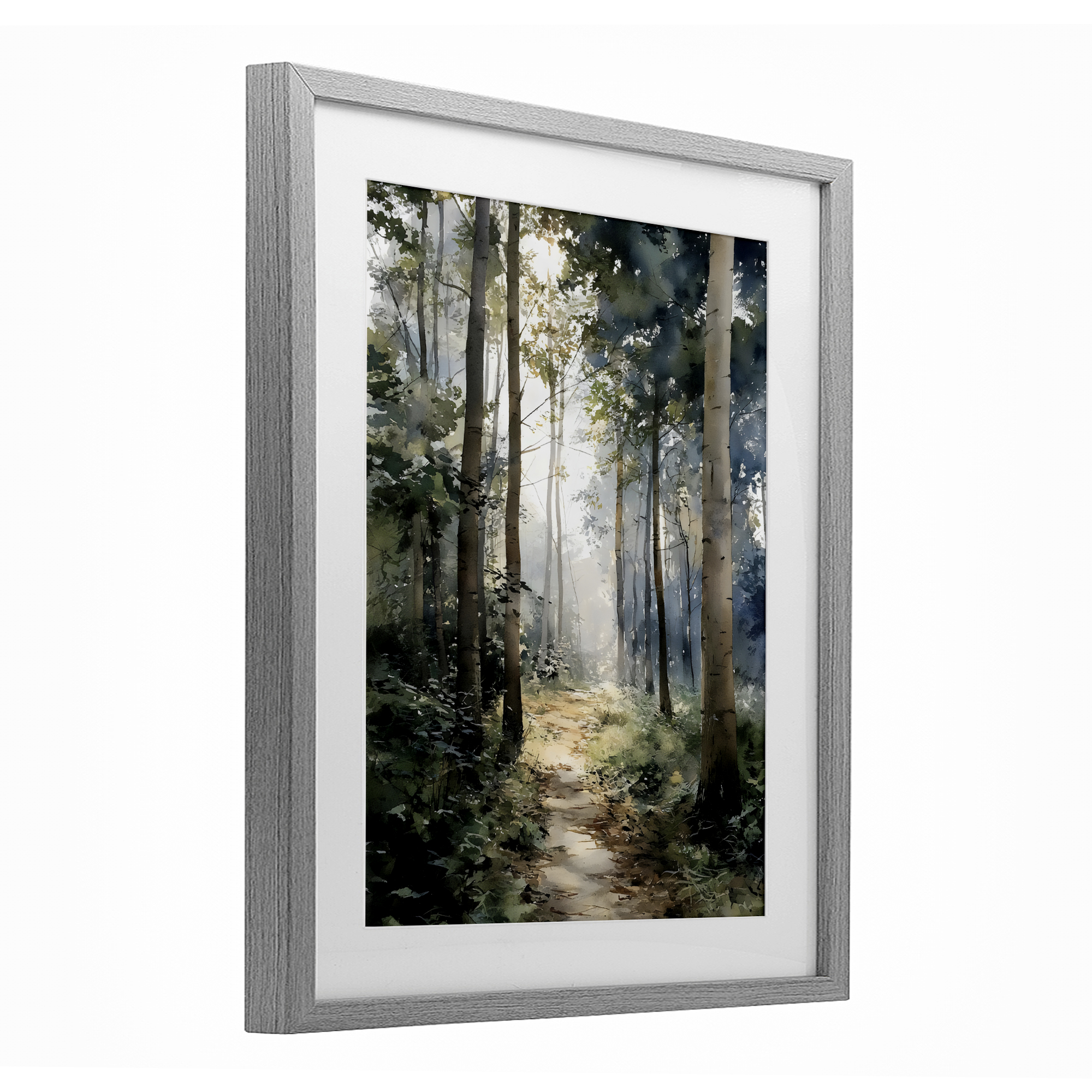 Stupell Industries Forest Path in Morning Gray Framed Print Under Glass, design by Franklyn Gregory