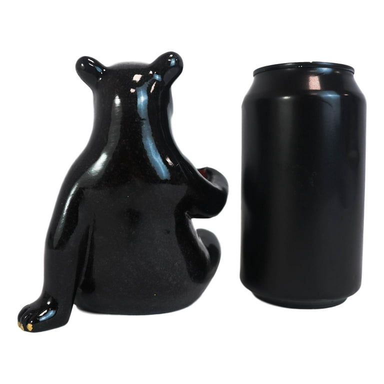 Western Rustic Black Bear Sitting With Red Cooler Tumbler Figurine Summer  Bears 