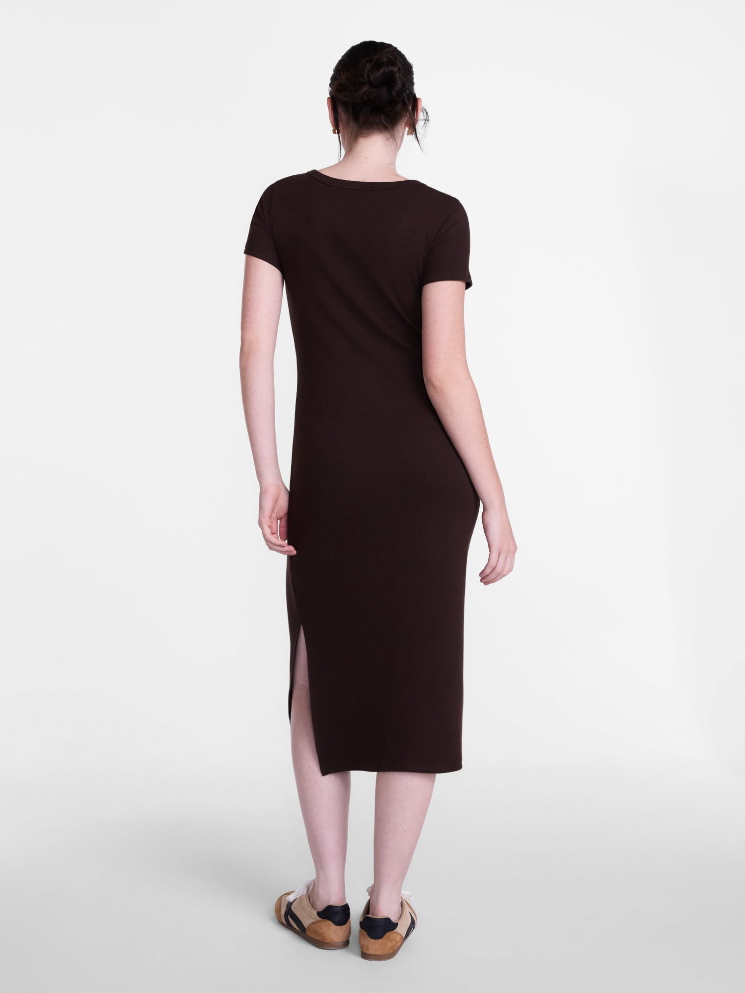 Scenario Women's Scoop Rib Midi Dress, Sizes XS-XXXL