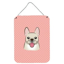 Carolines Treasures BB1238DS1216 Checkerboard Pink French Bulldog Wall and Door Hanging Prints