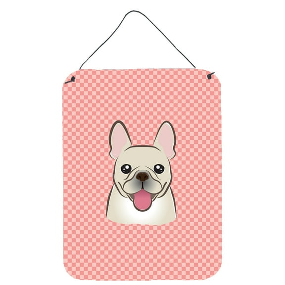 Carolines Treasures BB1238DS1216 Checkerboard Pink French Bulldog Wall and Door Hanging Prints