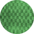 thumbnail image 1 of Ahgly Company Indoor Round Oriental Emerald Green Modern Area Rugs, 5' Round, 1 of 4