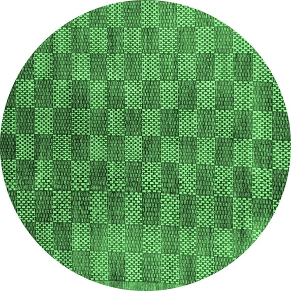 Ahgly Company Indoor Round Oriental Emerald Green Modern Area Rugs, 5' Round
