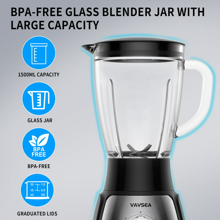 VAVSEA 1000W Countertop Blender: Power, Versatility, and Convenience in  Silver