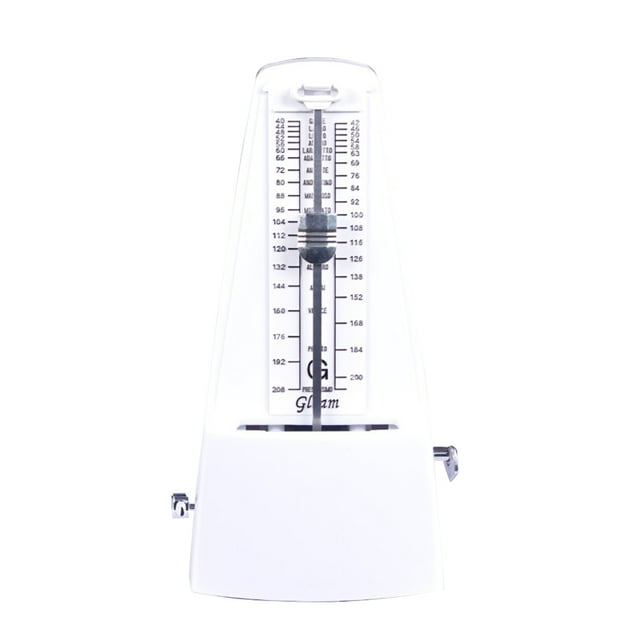 MasteelfCA Mechanical Metronome High Accuracy with Audible Click and Bell Ring (White)