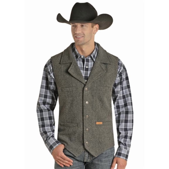 Panhandle Mens Solid Montana Vest S Charcoal