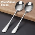 thumbnail image 6 of Set of 8, Heavy-Duty Soup Spoons, DaKuan 2 Styles of Stainless Steel Soup Spoons, Table Spoons, Round Spoons, 6 of 9