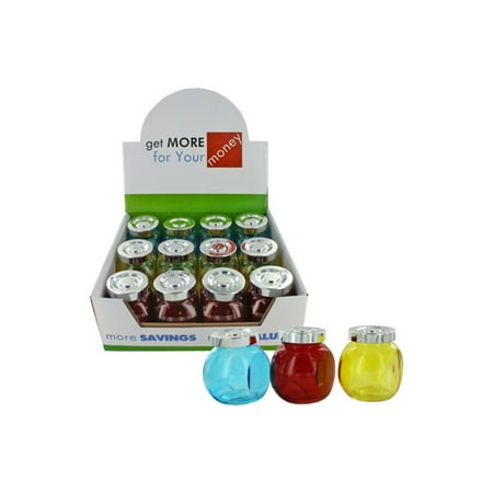 Colored Jars - Colored Glass Jars With Twist Lids Countertop Display (Pack Of 12)