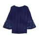 thumbnail image 1 of Alfani Blusa de manga acampanada con apliques para mujer, azul, pequeña, 1 of 1